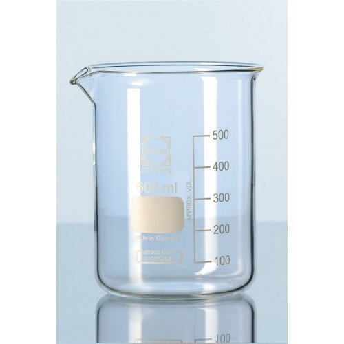 Beakers, low form, with spout