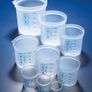 Beakers, straight sided, printed graduations, polypropylene