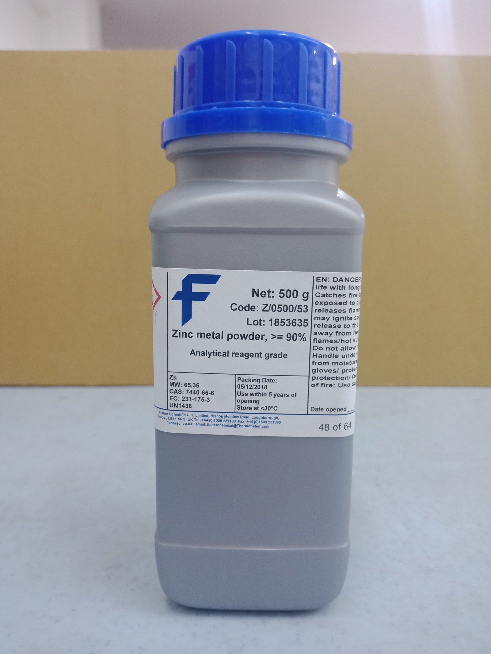 Zinc, Certified AR for Analysis, Powder (Metal)