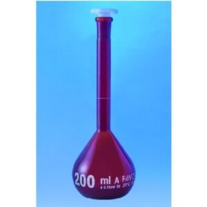 Volumetric Flasks - Class A, Amber Glass,White graduation with PE stopper